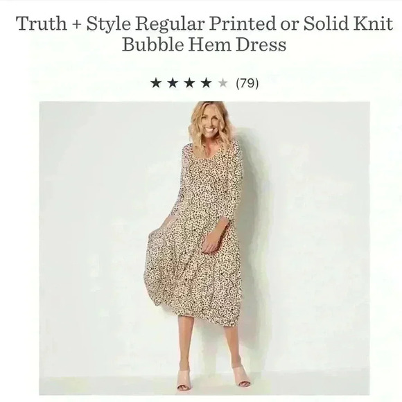 Truth + Style Dresses & Skirts - Truth + Style Regular Printed Knit Bubble Hem Dress Size XL A399241